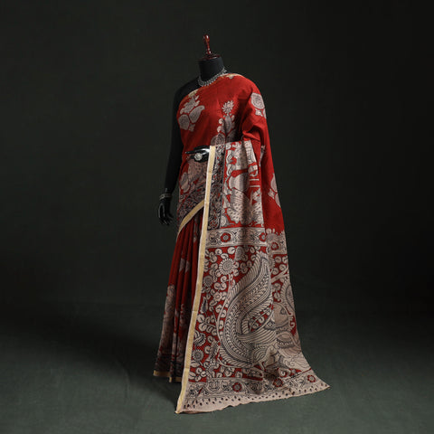 Kota Doria Cotton Printed Kalamkari Saree 11