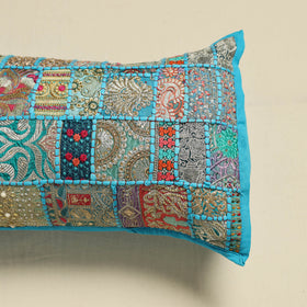 Khambadiya Patchwork Hand Embroidered Pillow Cover 01