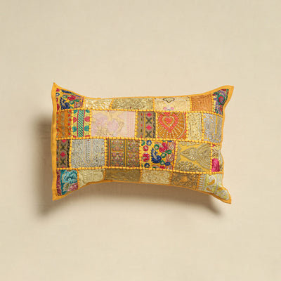 Khambadiya Patchwork Hand Embroidered Pillow Cover 04