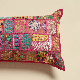 Khambadiya Patchwork Hand Embroidered Pillow Cover 05