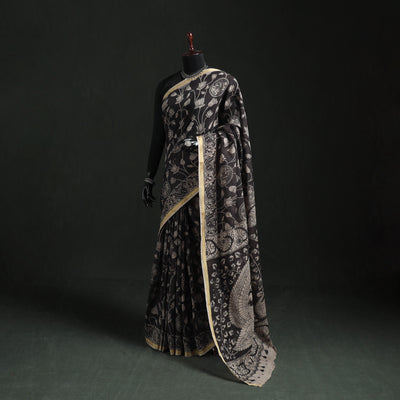 Kota Doria Cotton Printed Kalamkari Saree 13