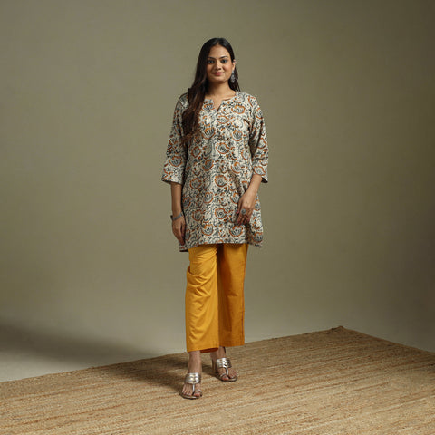 Pedana Block Print Natural Dyed Cotton Short Kalamkari Kurta 17