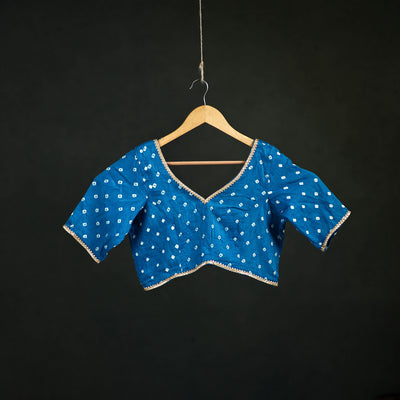 Bandhani Tie-Dye Cotton Readymade Blouse with Gota Work 03