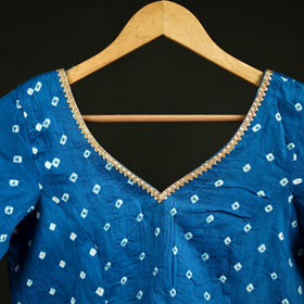 Bandhani Tie-Dye Cotton Readymade Blouse with Gota Work 03