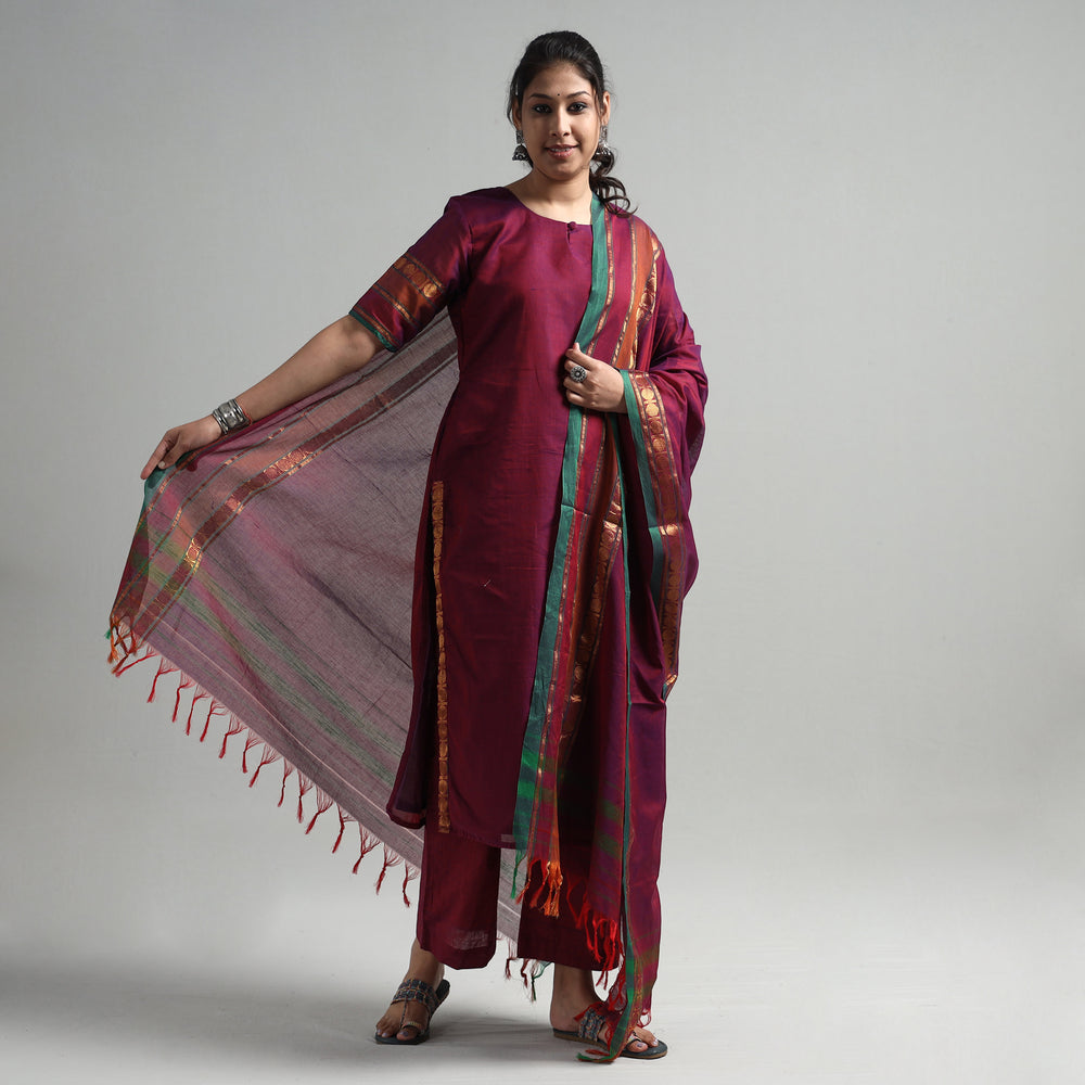 Dharwad Cotton Kurta with Palazzo & Dupatta Set