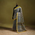 Black - Bagru Hand Block Print Kota Doria Cotton Saree 19