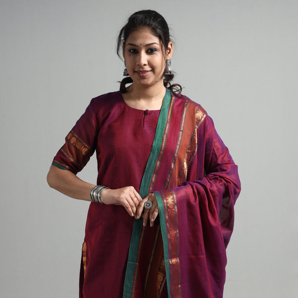 Dharwad Cotton Kurta with Palazzo & Dupatta Set