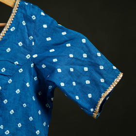 Bandhani Tie-Dye Cotton Readymade Blouse with Gota Work 03
