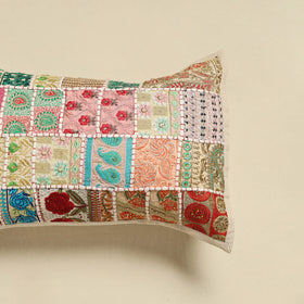 Khambadiya Patchwork Hand Embroidered Pillow Cover 06