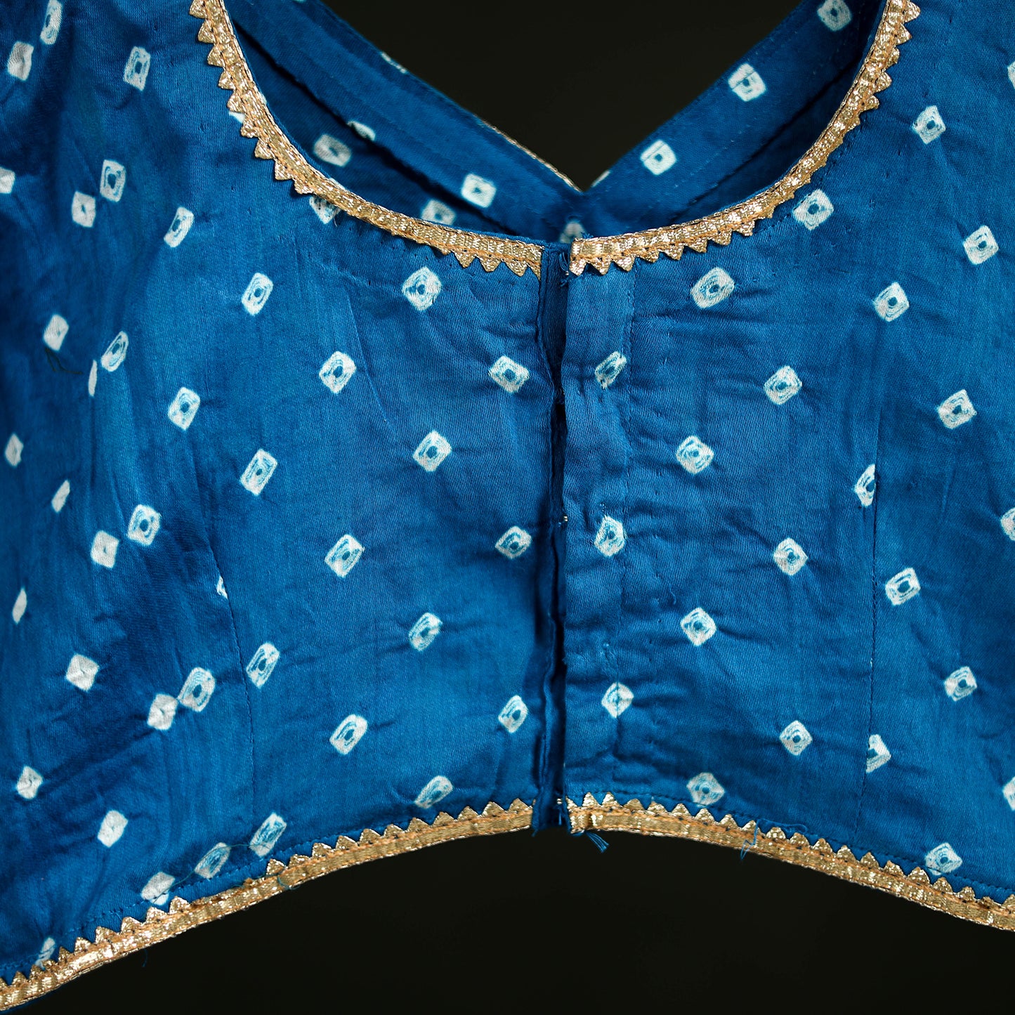 Bandhani Tie-Dye Cotton Readymade Blouse with Gota Work 03