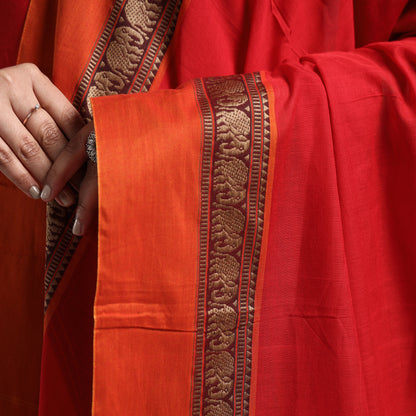 Red - Dharwad Cotton Kurta with Palazzo & Dupatta Set