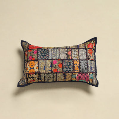 Khambadiya Patchwork Hand Embroidered Pillow Cover 07