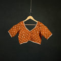 Bandhani Tie-Dye Cotton Readymade Blouse with Gota Work 05