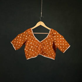 Bandhani Tie-Dye Cotton Readymade Blouse with Gota Work 05
