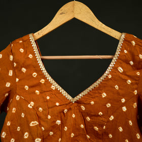 Bandhani Tie-Dye Cotton Readymade Blouse with Gota Work 05