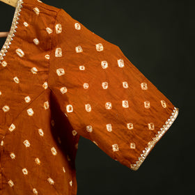 Bandhani Tie-Dye Cotton Readymade Blouse with Gota Work 05