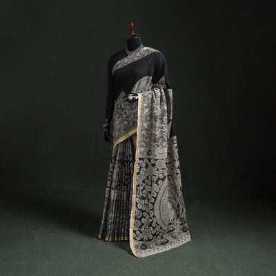 Kota Doria Cotton Printed Kalamkari Saree 16