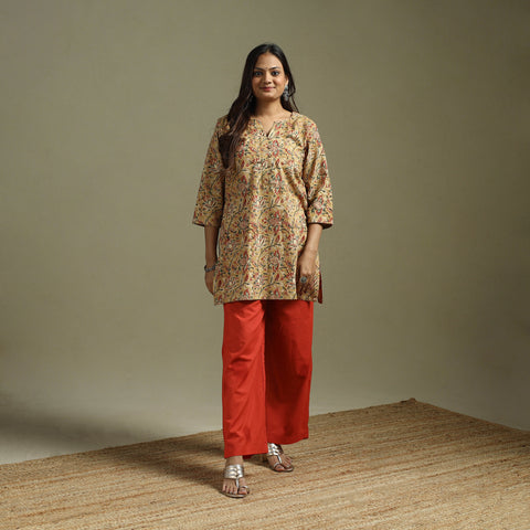 Pedana Block Print Natural Dyed Cotton Short Kalamkari Kurta 15