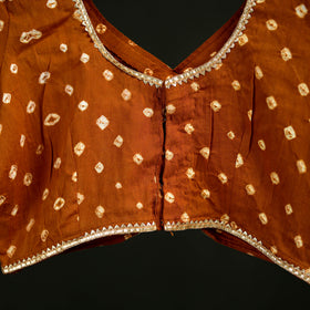 Bandhani Tie-Dye Cotton Readymade Blouse with Gota Work 05