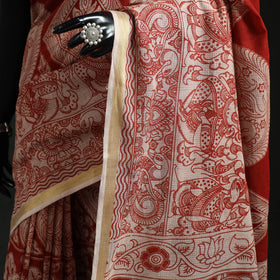 Kota Doria Cotton Printed Kalamkari Saree 17