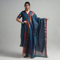 Blue - Dharwad Cotton Kurta with Palazzo & Dupatta Set