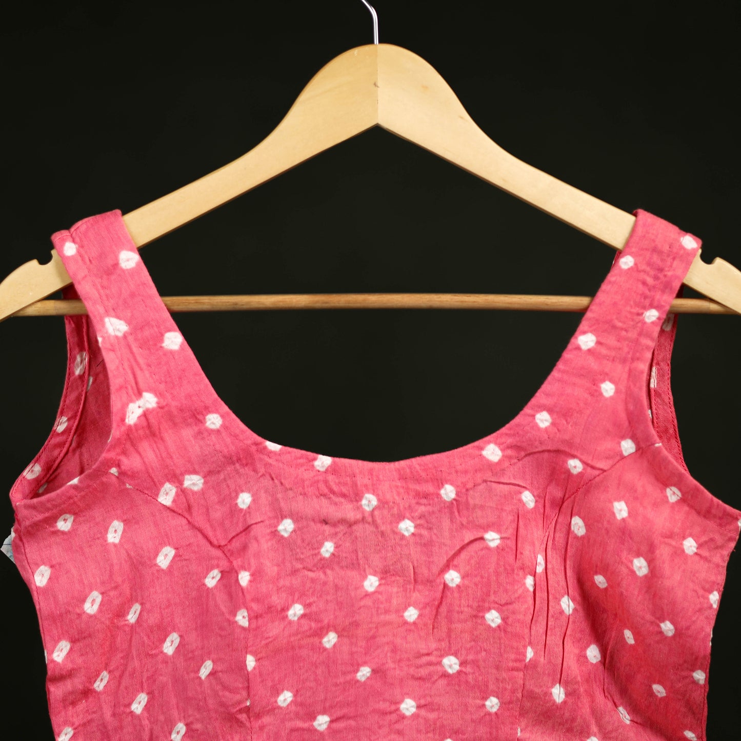 Bandhani Tie-Dye Cotton Sleeveless Readymade Blouse 11