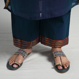Blue - Dharwad Cotton Kurta with Palazzo & Dupatta Set