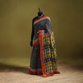 Black - Bagru Hand Block Print Kota Doria Cotton Saree 27
