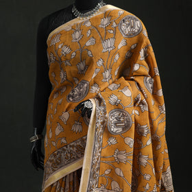 Kota Doria Cotton Printed Kalamkari Saree 20