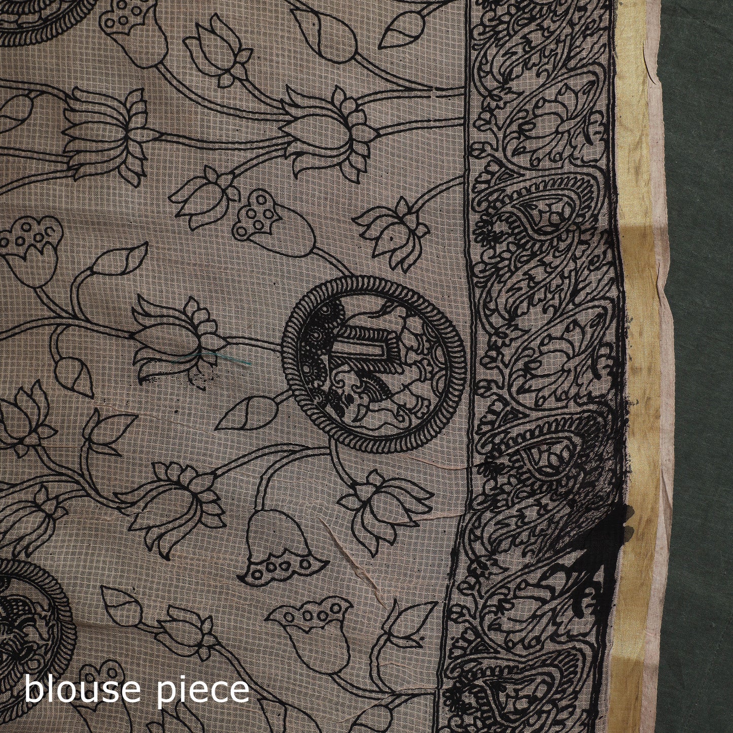 Kota Doria Cotton Printed Kalamkari Saree 13