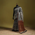 Black - Bagru Hand Block Print Kota Doria Cotton Saree 28