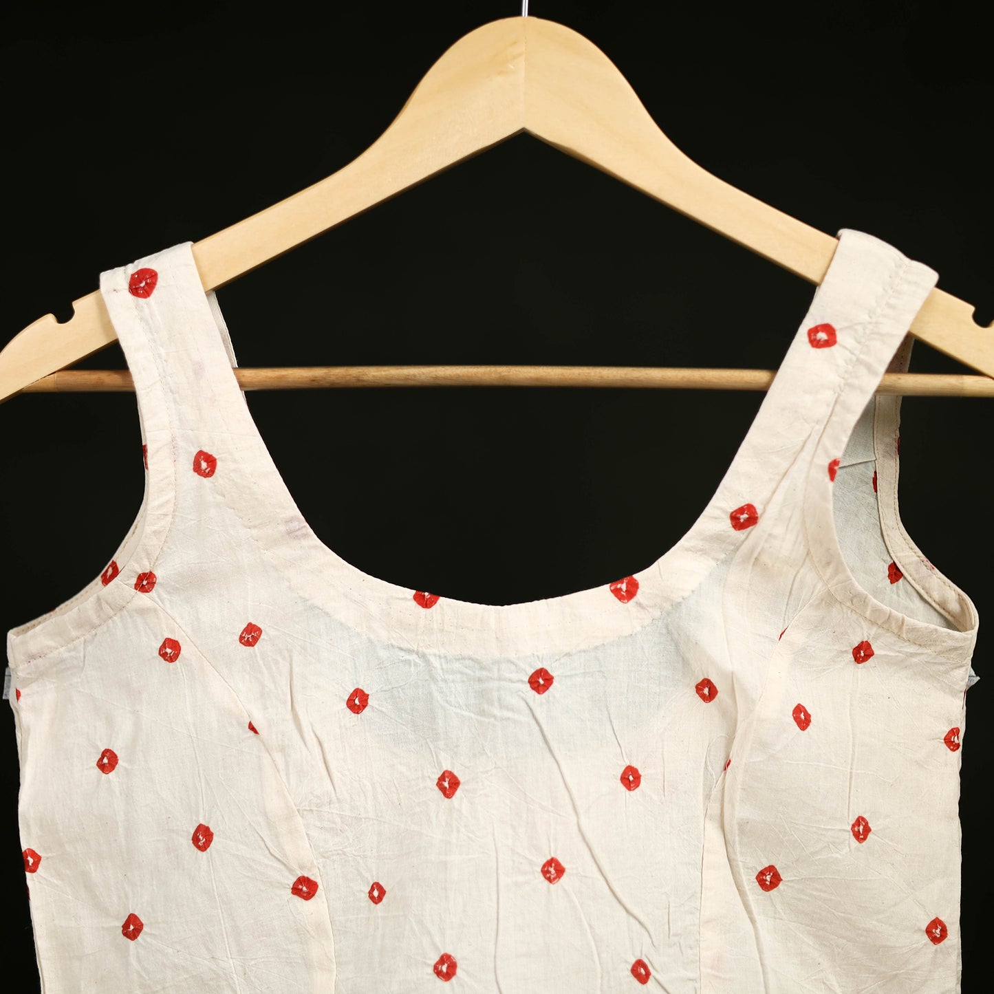 Bandhani Tie-Dye Cotton Sleeveless Readymade Blouse 13