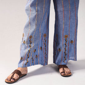 Buy Bengal Khesh Weaving Kantha Embroidery Cotton Palazzo Online at iTokri.com