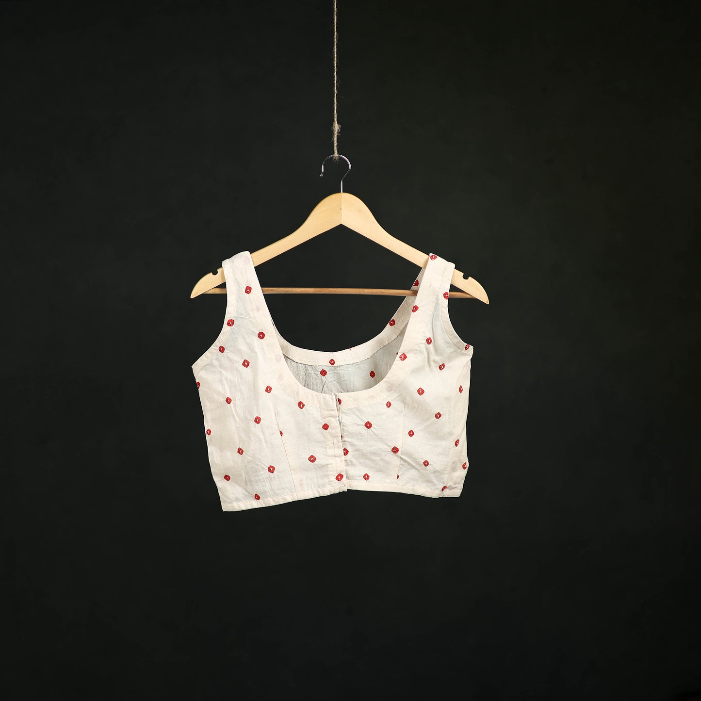 Bandhani Tie-Dye Cotton Sleeveless Readymade Blouse 13