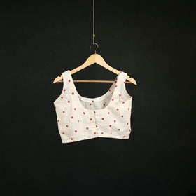 Bandhani Tie-Dye Cotton Sleeveless Readymade Blouse 13