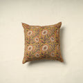 Yellow Pedana Block Print Cotton Kalamkari Cushion Cover