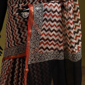Multicolor - Bagru Hand Block Print Kota Doria Cotton Saree 29