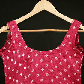 Bandhani Tie-Dye Cotton Sleeveless Readymade Blouse 14