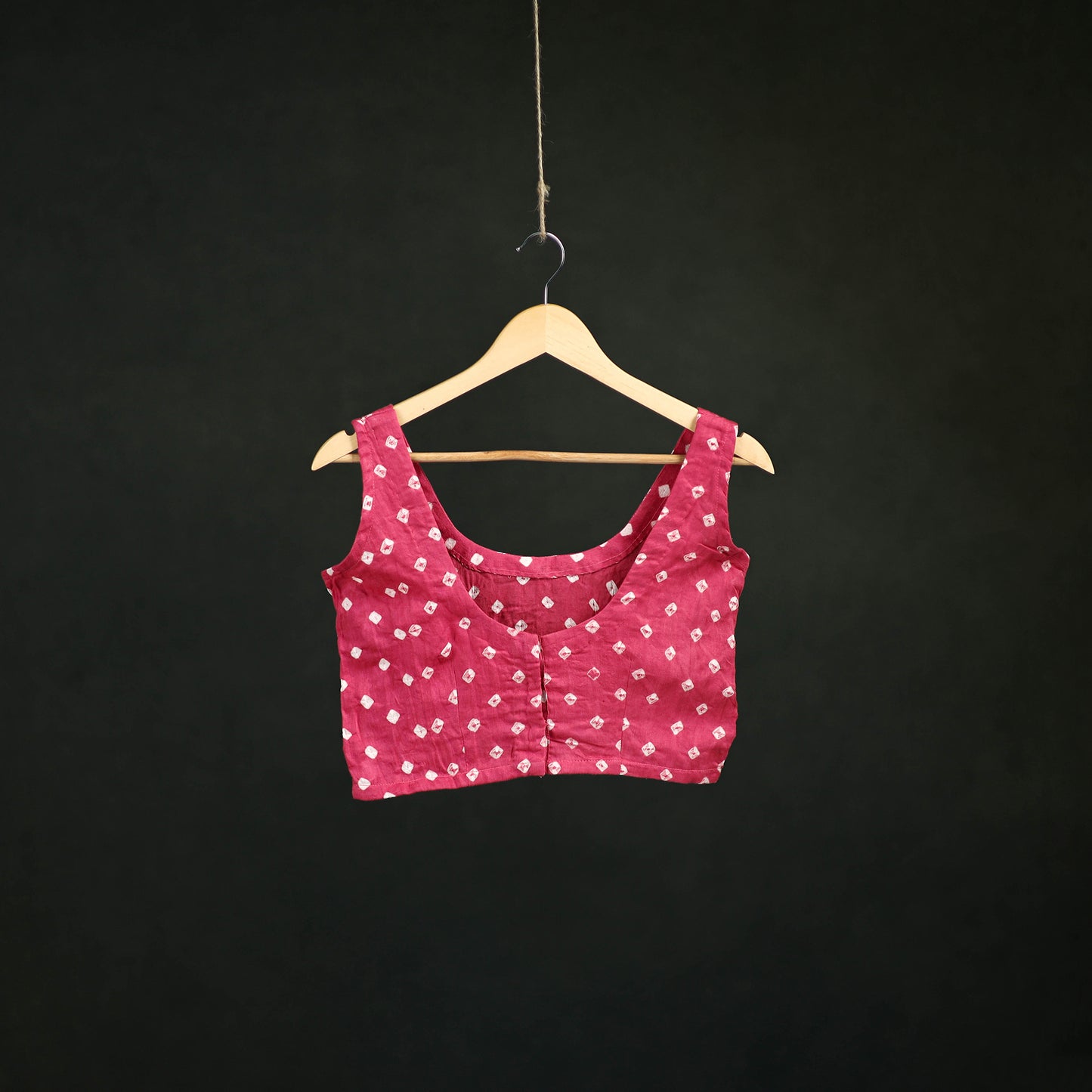 Bandhani Tie-Dye Cotton Sleeveless Readymade Blouse 14
