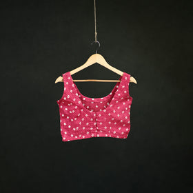 Bandhani Tie-Dye Cotton Sleeveless Readymade Blouse 14