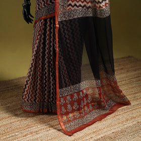 Multicolor - Bagru Hand Block Print Kota Doria Cotton Saree 29