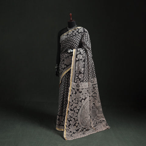 Kota Doria Cotton Printed Kalamkari Saree 23