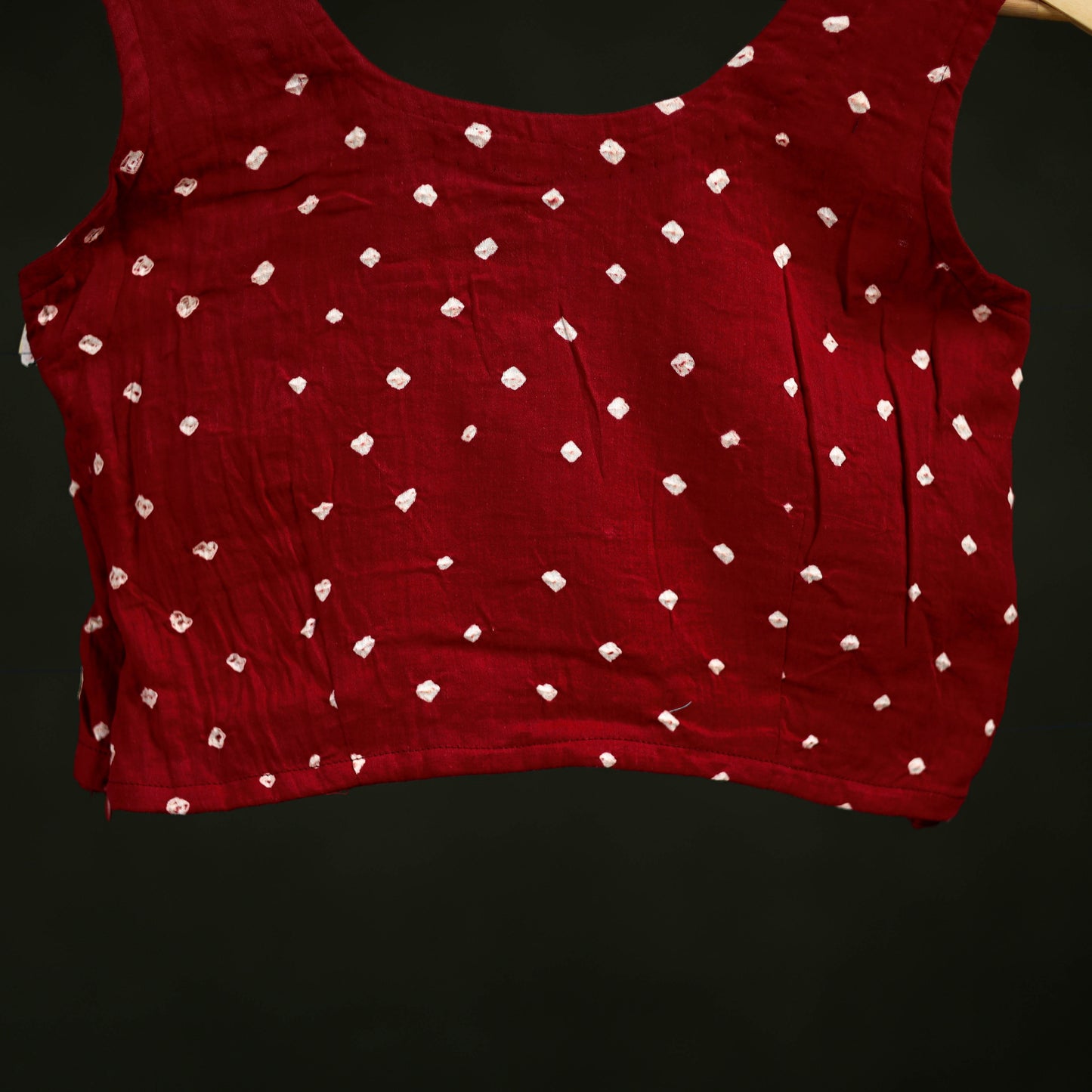 Bandhani Tie-Dye Cotton Sleeveless Readymade Blouse 16