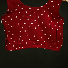 Bandhani Tie-Dye Cotton Sleeveless Readymade Blouse 16