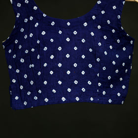 Bandhani Tie-Dye Cotton Sleeveless Readymade Blouse 18