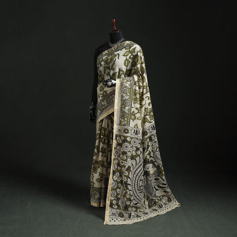 Kota Doria Cotton Printed Kalamkari Saree 24