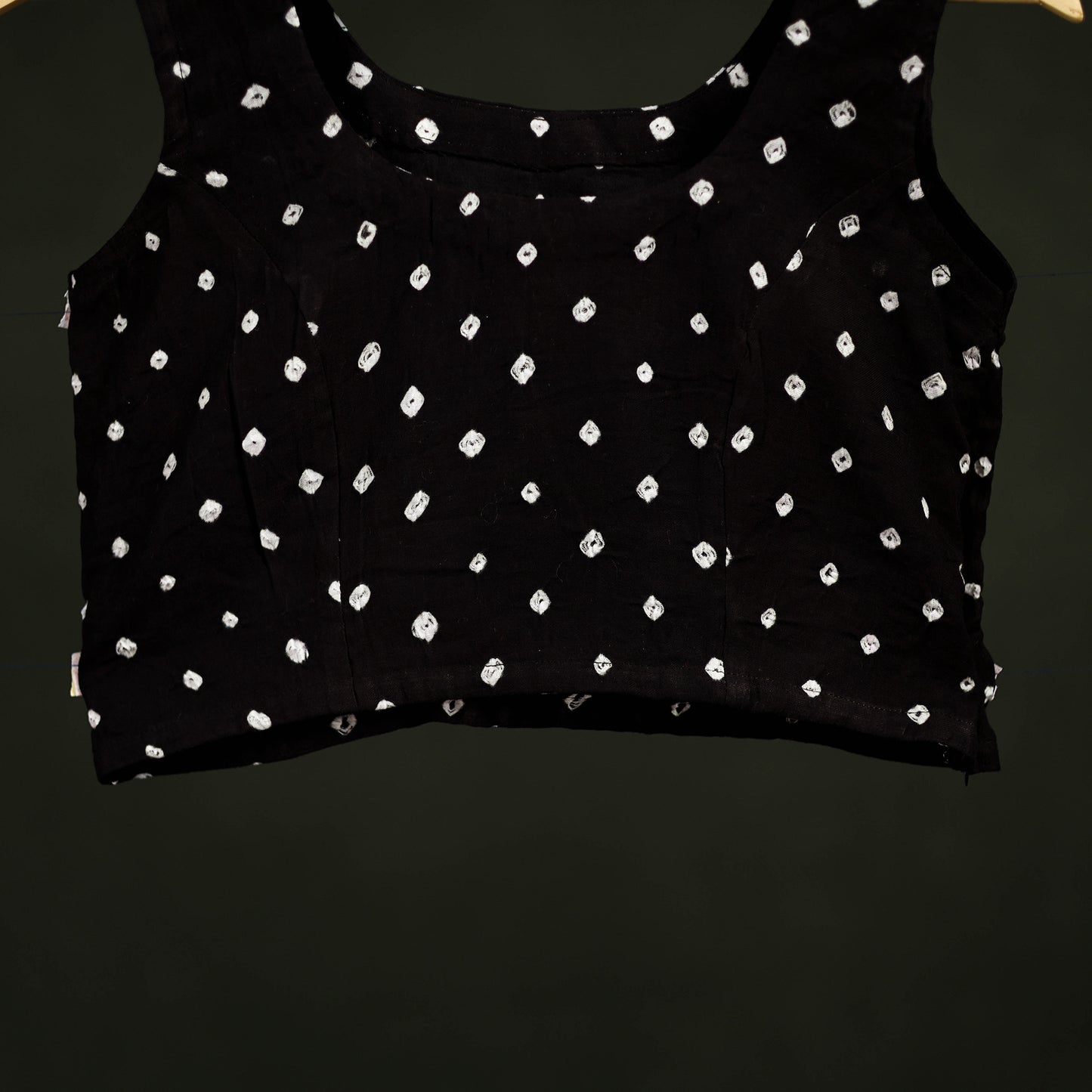 Bandhani Tie-Dye Cotton Sleeveless Readymade Blouse 17