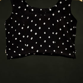 Bandhani Tie-Dye Cotton Sleeveless Readymade Blouse 17