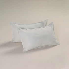Plain Handloom Cotton Pillow Cover (Set of 2) 02