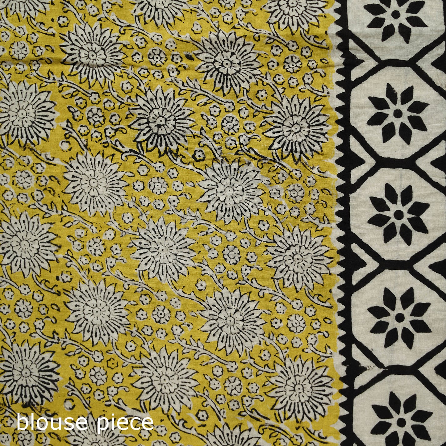 Beige - Bagru Hand Block Print Kota Doria Cotton Saree 35